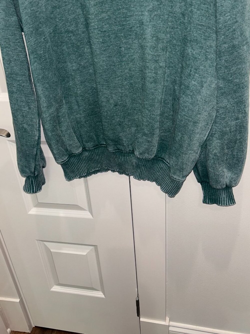 Zenana Dk Green Mineral Washed Crew Neck Sweatshirt - Picture 6 of 9
